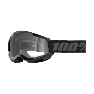 100% Motocross Goggle Strata 2 Black - Clear