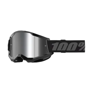 100% Motocross Goggle Strata 2 Black - Mirror Silver