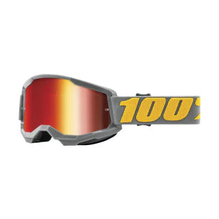 100% Motocross Goggle Strata 2 Izipizi - Mirror Red