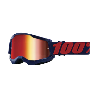 100% Motocross Goggle Strata 2 Masego - Mirror Red
