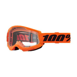 100% Motocross Goggle Strata 2 Neon Orange - Clear