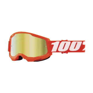 100% Motocross Goggle Strata 2 Orange - Mirror Gold