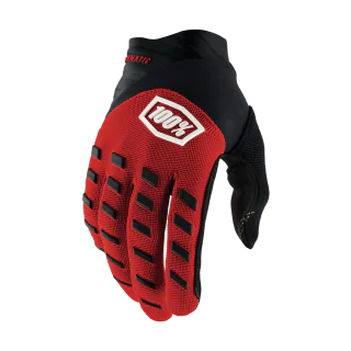 100% Motocross Gloves Airmatic - Red / Black