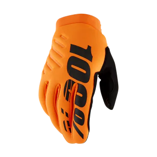 100% Motocross Gloves Winter Brisker - Fluo Orange / Black
