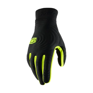 100% Motocross Gloves Winter Brisker Xtreme - Black / Fluo Yellow