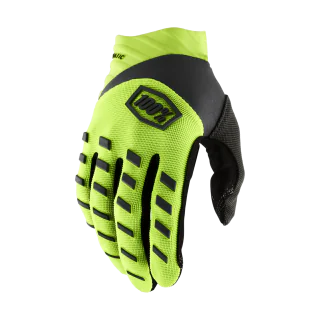 100% Youth Motocross Gloves Airmatic - Fluo Yellow / Black
