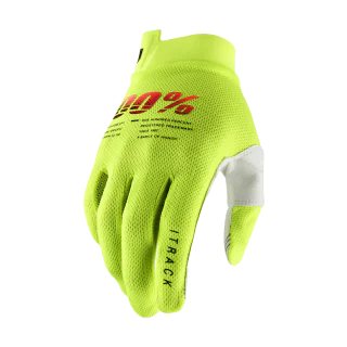100% Youth Motocross Gloves iTrack - Fluo Yellow