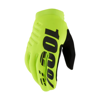100% Youth Motocross Gloves Winter Brisker - Fluo Yellow