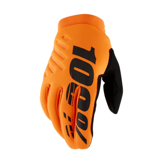 100% Youth Motocross Gloves Winter Brisker - Fluo Orange / Black