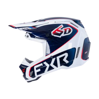 6D Motocross Helmet ATR-3 FXR - White / Red / Blue