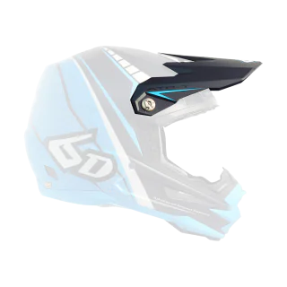 6D Helmet Visor ATR-1 Edge - Neon Blue / Grey