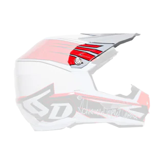 6D Helmet Visor ATR-1 Intruder Graphic - White / Red