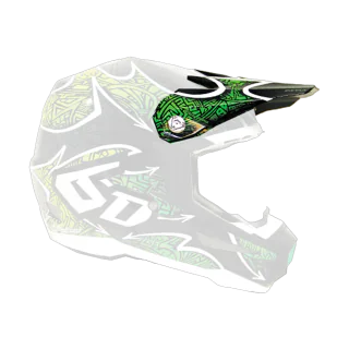 6D Helmet Visor ATR-1 Maze Graphic - Green Gloss