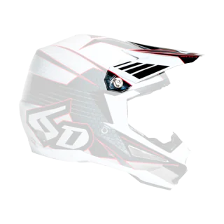 6D Helmet Visor ATR-1 V2 Blade - White / Red