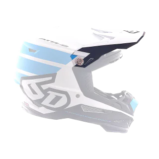 6D Helmet Visor ATR-2 Stripe - Cyan / White