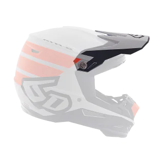 6D Helmet Visor ATR-2 Stripe - Orange / White