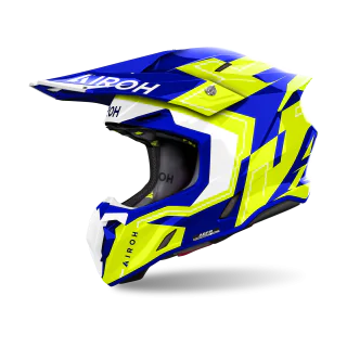 Airoh Motocross Helmet Twist 3 Dizzy - Gloss Blue / Yellow