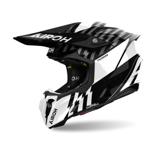 Airoh Motocross Helmet Twist 3 Thunder - Gloss Black / White