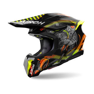 Airoh Motocross Helmet Twist 3 Toxic - Gloss Black / Yellow