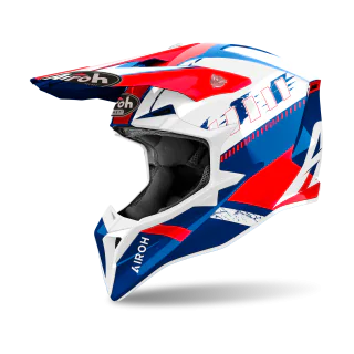 Airoh Motocross Helmet Wraap Feel - Gloss Blue / Red