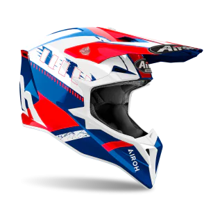 Airoh Motocross Helmet Wraap Feel - Gloss Blue / Red