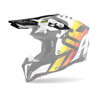 Airoh Helmet Visor Aviator 3 Rainbow - Gloss White / Black / Yellow