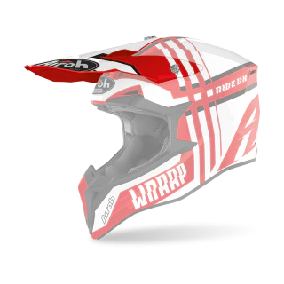 Airoh Helmet Visor Wraap Broken - Gloss Red / White