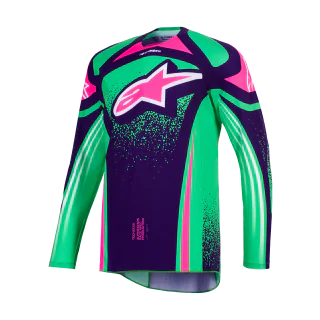 Alpinestars Motocross Jersey 2026 Techstar Nomur - Deep Purple / Green / Fluo Pink