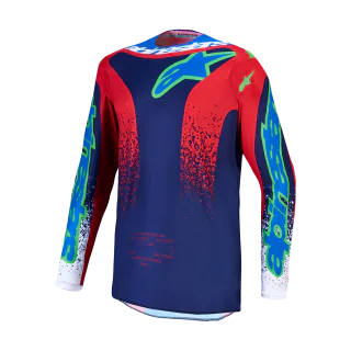 Alpinestars Motocross Jersey 2027 Fluid Drag - Blue / Navy / Fire Red / White