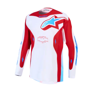Alpinestars Motocross Jersey 2027 Racer Hunt - White / Fire Red / Ucla Blue