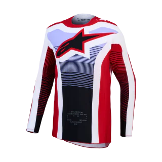Alpinestars Motocross Jersey 2027 Techstar Maven - Fire Red / White / Lavender / Black