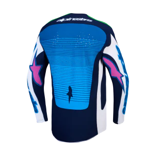 Alpinestars Motocross Jersey 2027 Techstar Maven - White / Blithe Blue / Fluo Green