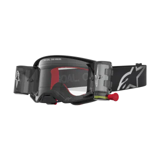 Alpinestars Motocross Goggle Roll-Off Supertech Firma - Black / Silver - Clear