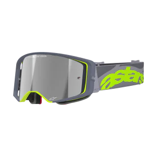 Alpinestars Motocross Goggle Supertech Stream - Grey / Yellow / Black - Mirror Silver