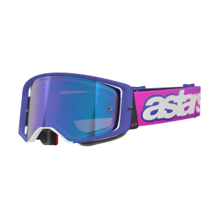 Alpinestars Motocross Goggle Supertech Vista - Purple / Fluo Pink - Mirror Blue