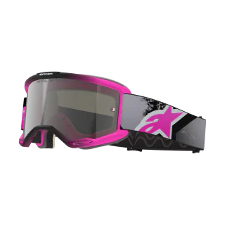 Alpinestars Motocross Goggle Vision 5 Lahnd - Iron / Fluo Pink - Mirror Silver