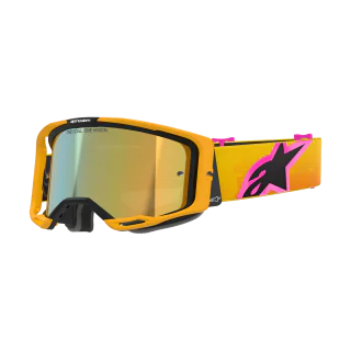 Alpinestars Motocross Goggle Vision 8 Corp - Orange / Yellow / Pink - Mirror Gold