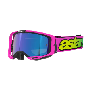 Alpinestars Motocross Goggle Vision 8 Vista - Fluo Pink / Fluo Yellow - Mirror Blue
