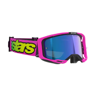 Alpinestars Motocross Goggle Vision 8 Vista - Fluo Pink / Fluo Yellow - Mirror Blue