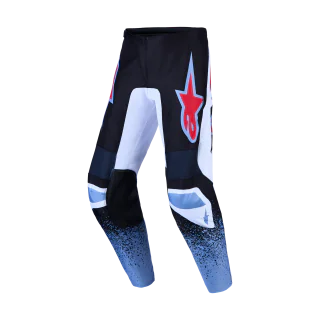 Alpinestars Motocross Pants 2027 Fluid Drag - Black / White / Light Blue / Fluo Red