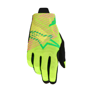Alpinestars Motocross Gloves 2026 Radar Pro - Green / Fluo Yellow / Fluo Pink
