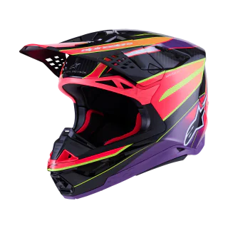 Alpinestars Motocross Helmet S-M10 Era - Pink / Violet / Fluo Yellow