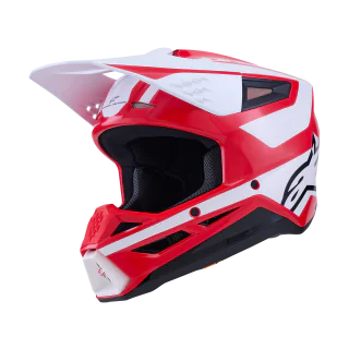Alpinestars Motocross Helmet S-M3 Heat - Red / White / Black