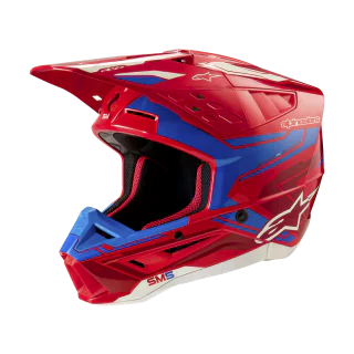Alpinestars Motocross Helmet S-M5 Action 2 - Gloss Red / Blue