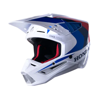 Alpinestars Motocross Helmet S-M5 Honda - Glossy White / Blue / Red