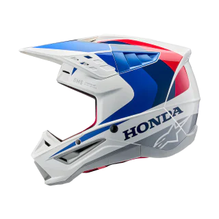 Alpinestars Motocross Helmet S-M5 Honda - Glossy White / Blue / Red