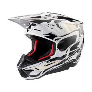 Alpinestars Motocross Helmet S-M5 Mineral - Gloss Cool Grey / Dark Grey
