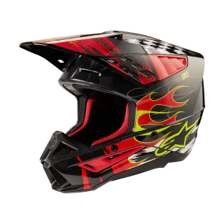 Alpinestars Motocross Helmet S-M5 Rash - Gloss Dark Grey / Red