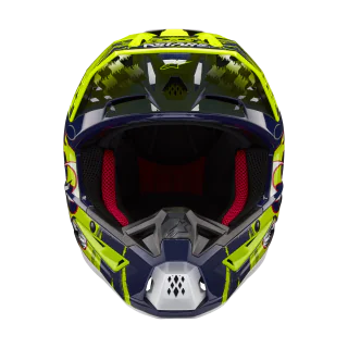 Alpinestars Motocross Helmet S-M5 Rash - Gloss Dark Navy / Fluo Yellow