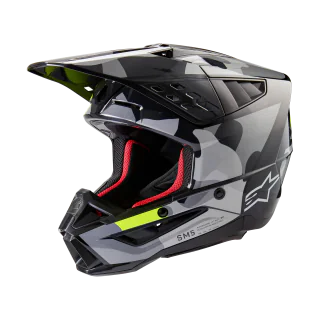 Alpinestars Motocross Helmet S-M5 Rover 2 - Gloss Dark Grey / Fluo Yellow